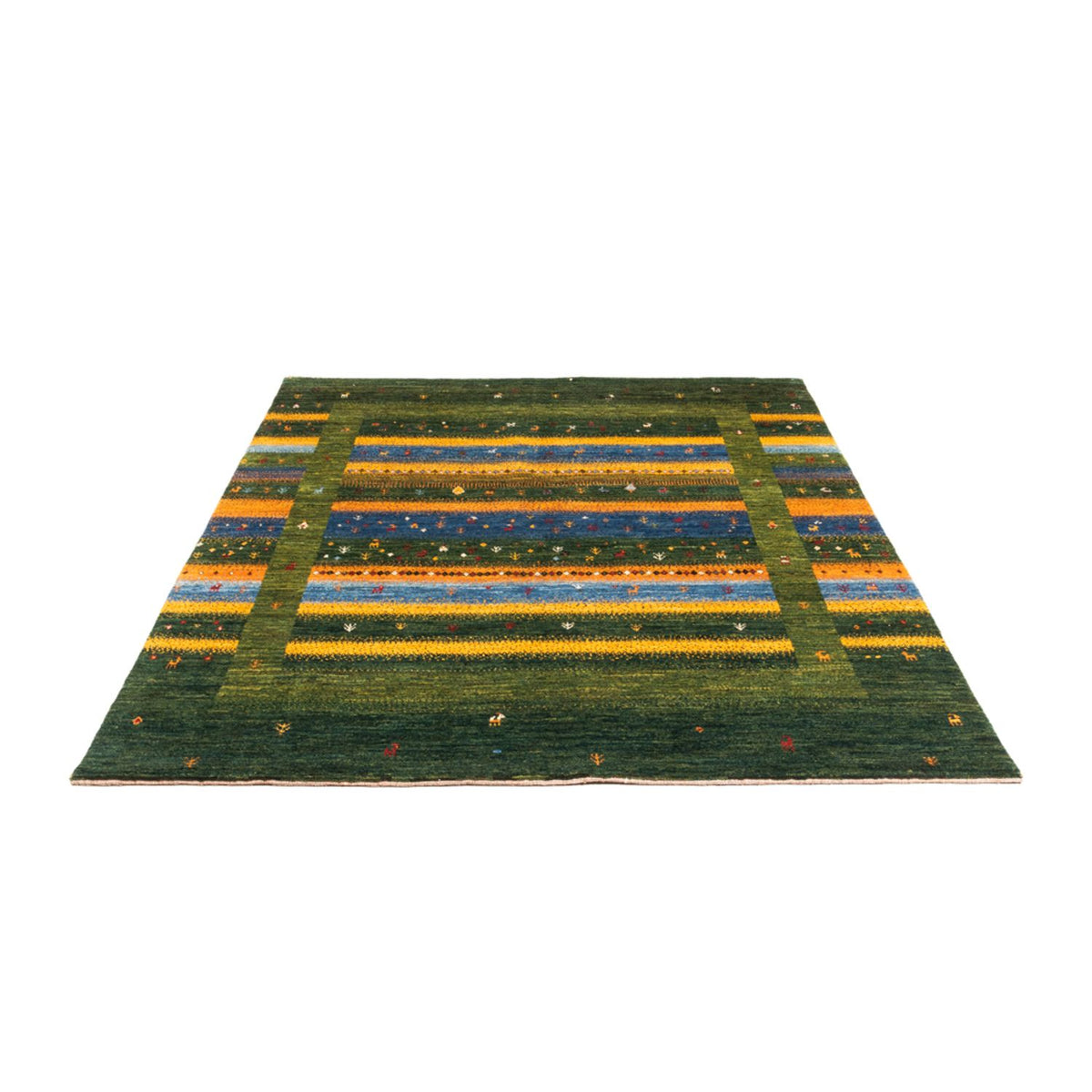 Alfombra Gabbeh - Loribaft Persa - Real - 212 x 161 cm - verde