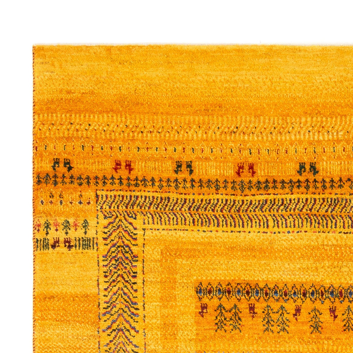 Alfombra Gabbeh - Loribaft Persa - Real - 205 x 144 cm - oro