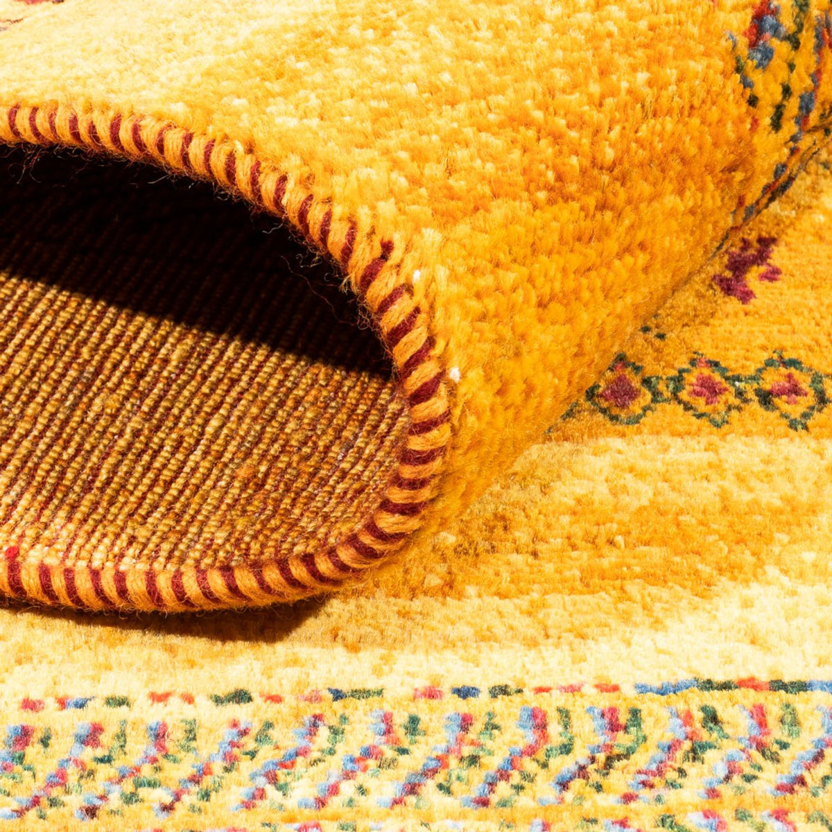 Alfombra Gabbeh - Loribaft Persa - Real - 205 x 144 cm - oro