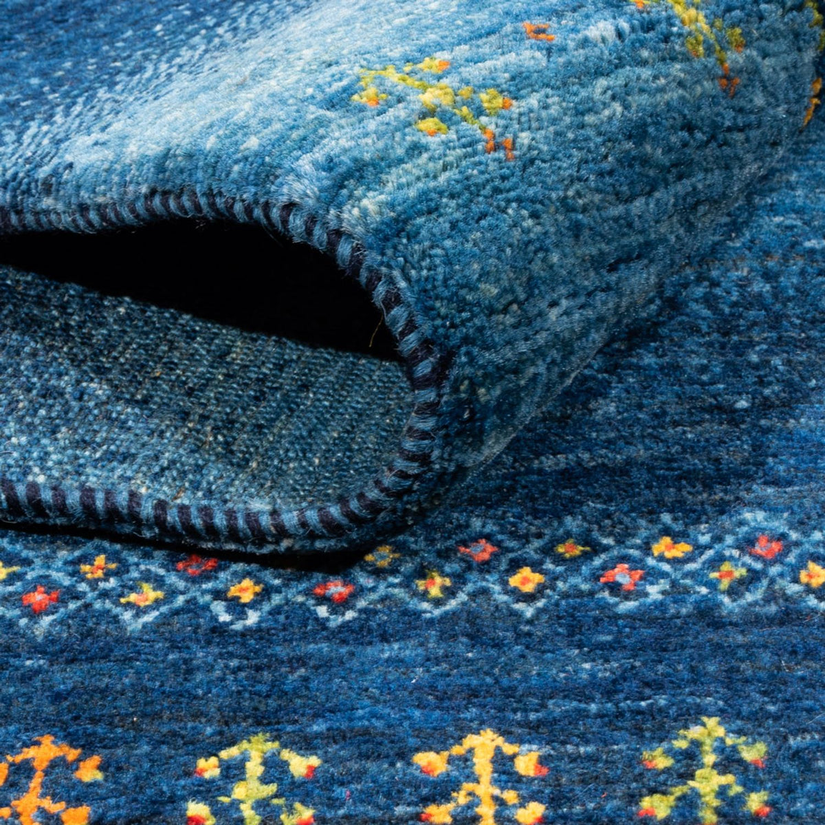 Alfombra Gabbeh - Loribaft Persa - 207 x 157 cm - azul