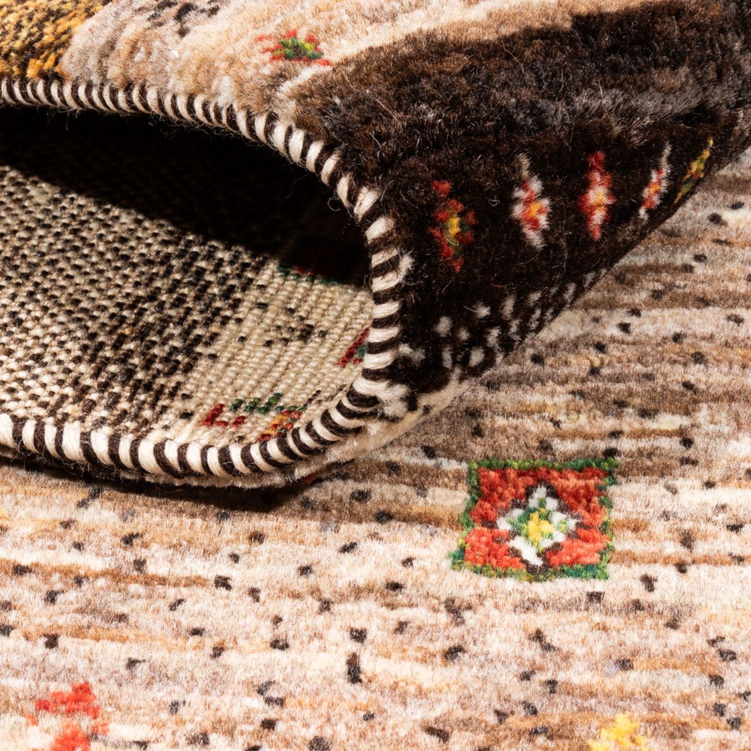 Alfombra Gabbeh - Loribaft Persa - Real - 204 x 153 cm - multicolor