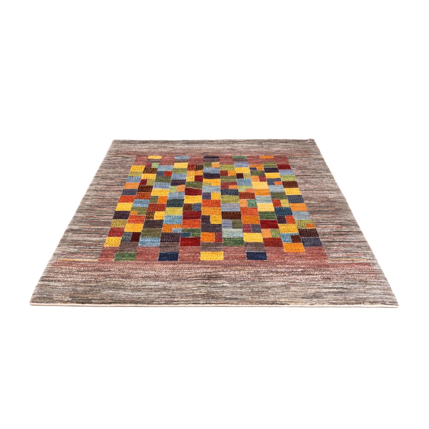 Alfombra Gabbeh - Loribaft Persa - 210 x 153 cm - gris