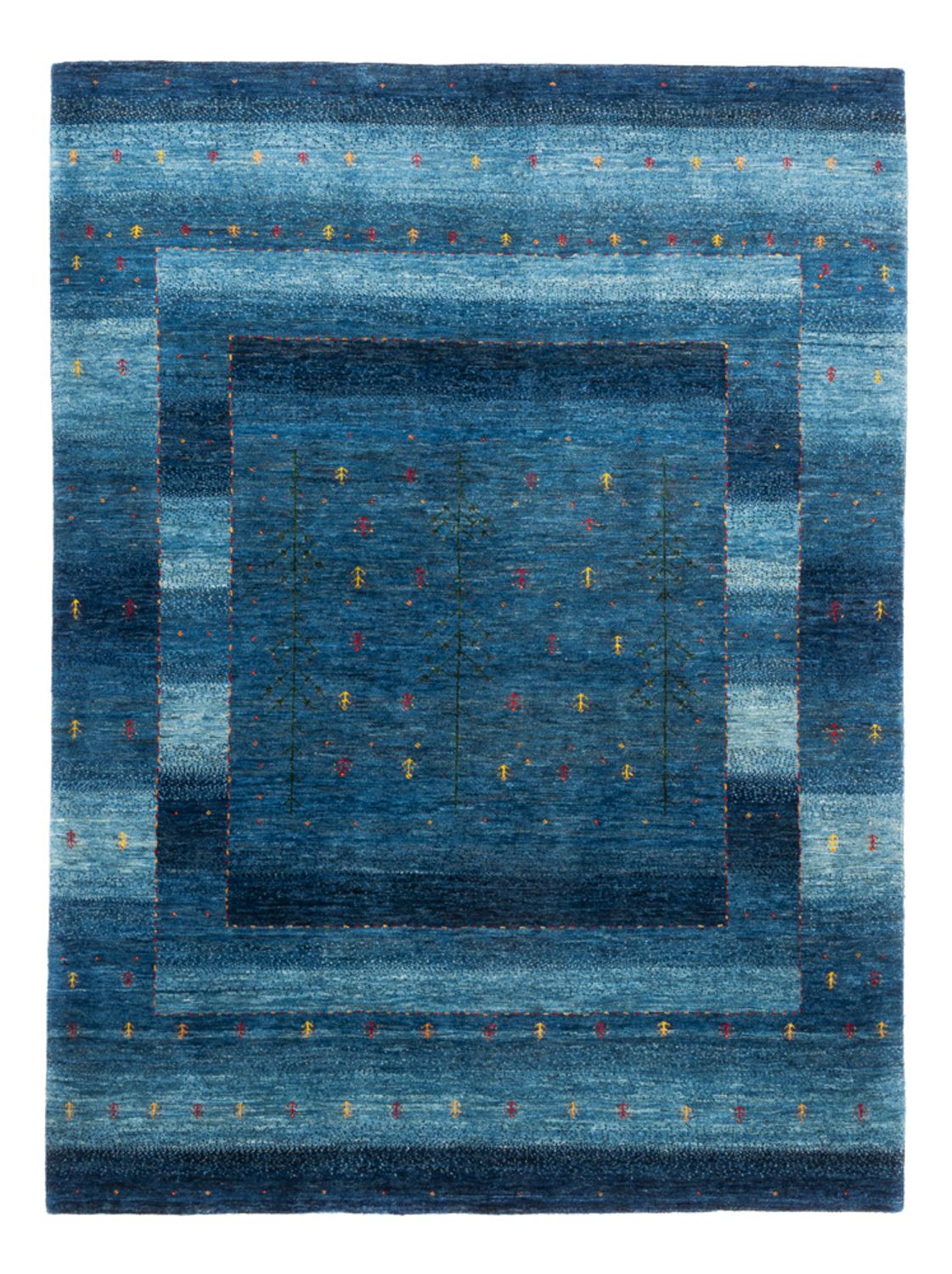 Alfombra Gabbeh - Loribaft Persa - 209 x 154 cm - azul