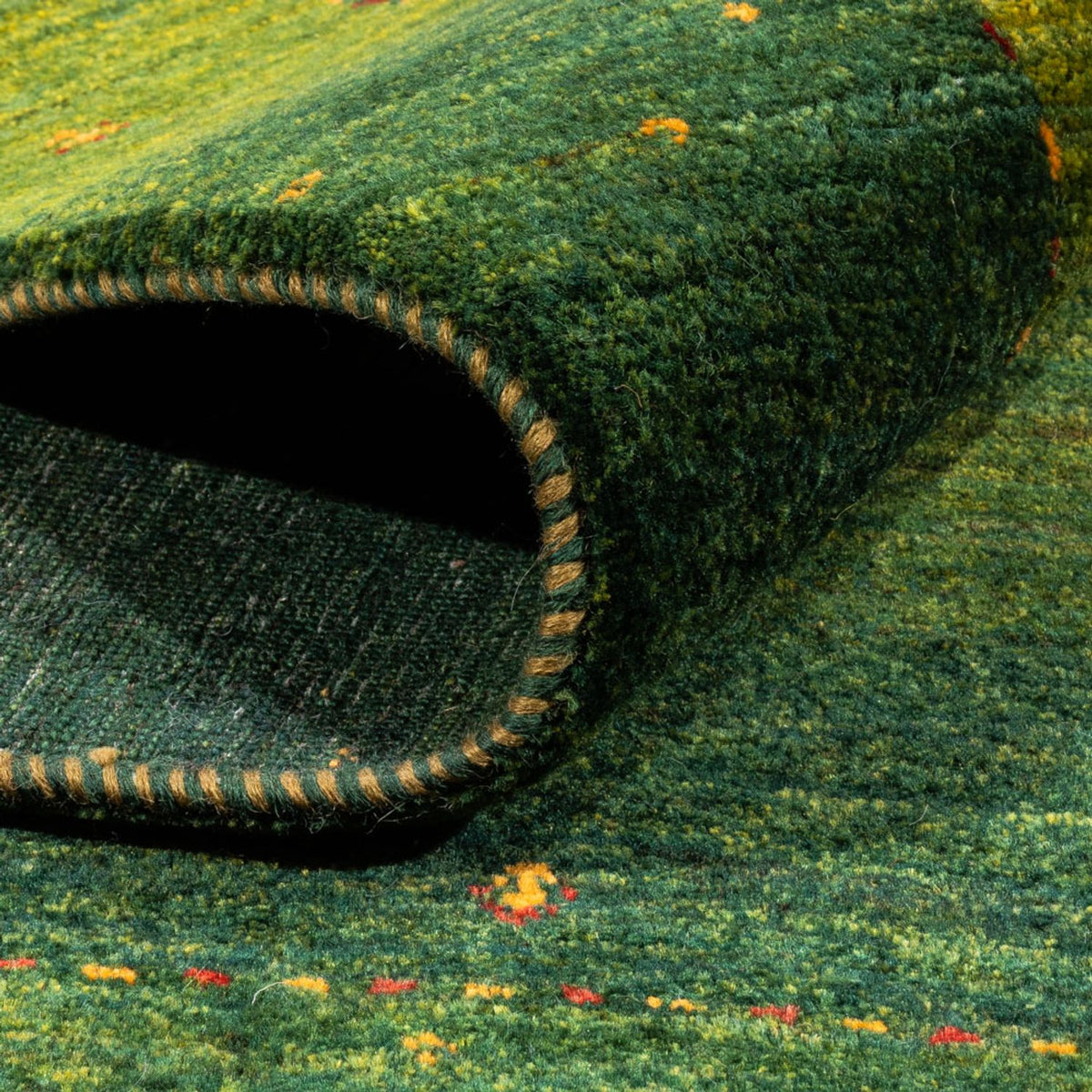 Alfombra Gabbeh - Loribaft Persa - 198 x 146 cm - verde