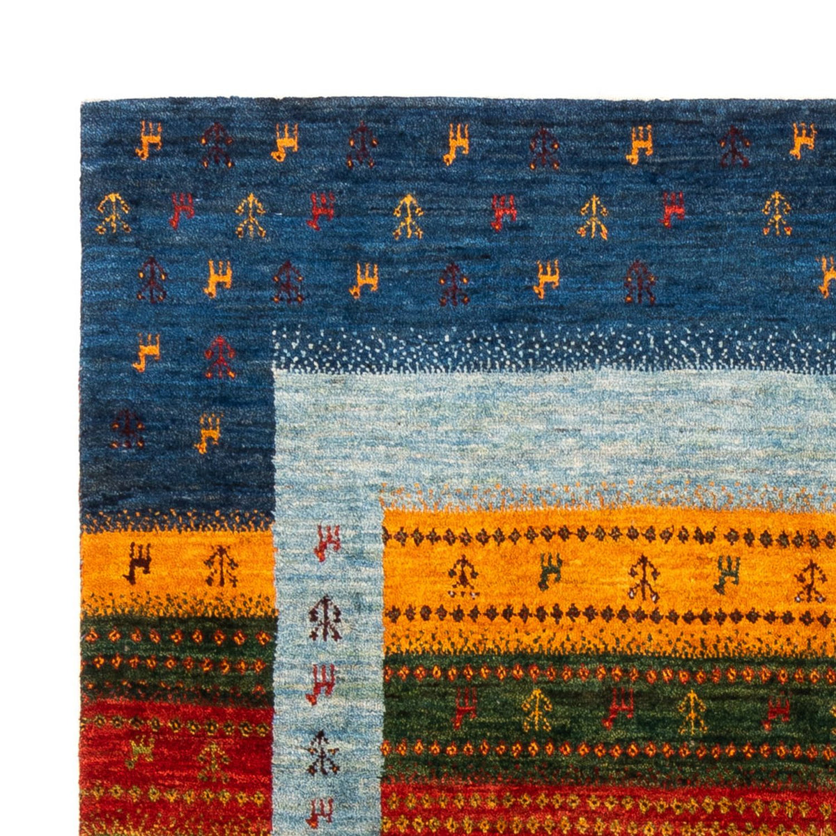 Alfombra Gabbeh - Loribaft Persa - Real - 190 x 147 cm - azul