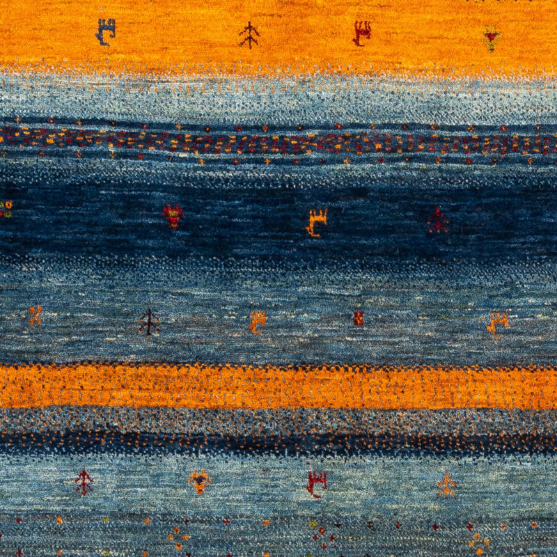 Alfombra Gabbeh - Loribaft Persa - Real - 209 x 144 cm - azul