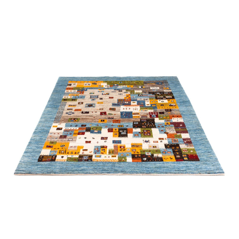 Alfombra Gabbeh - Loribaft Persa - Real - 201 x 150 cm - azul