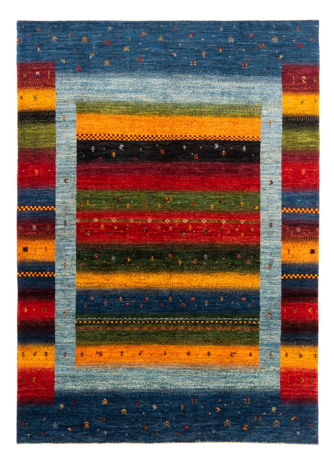 Alfombra Gabbeh - Loribaft Persa - Real - 210 x 148 cm - multicolor