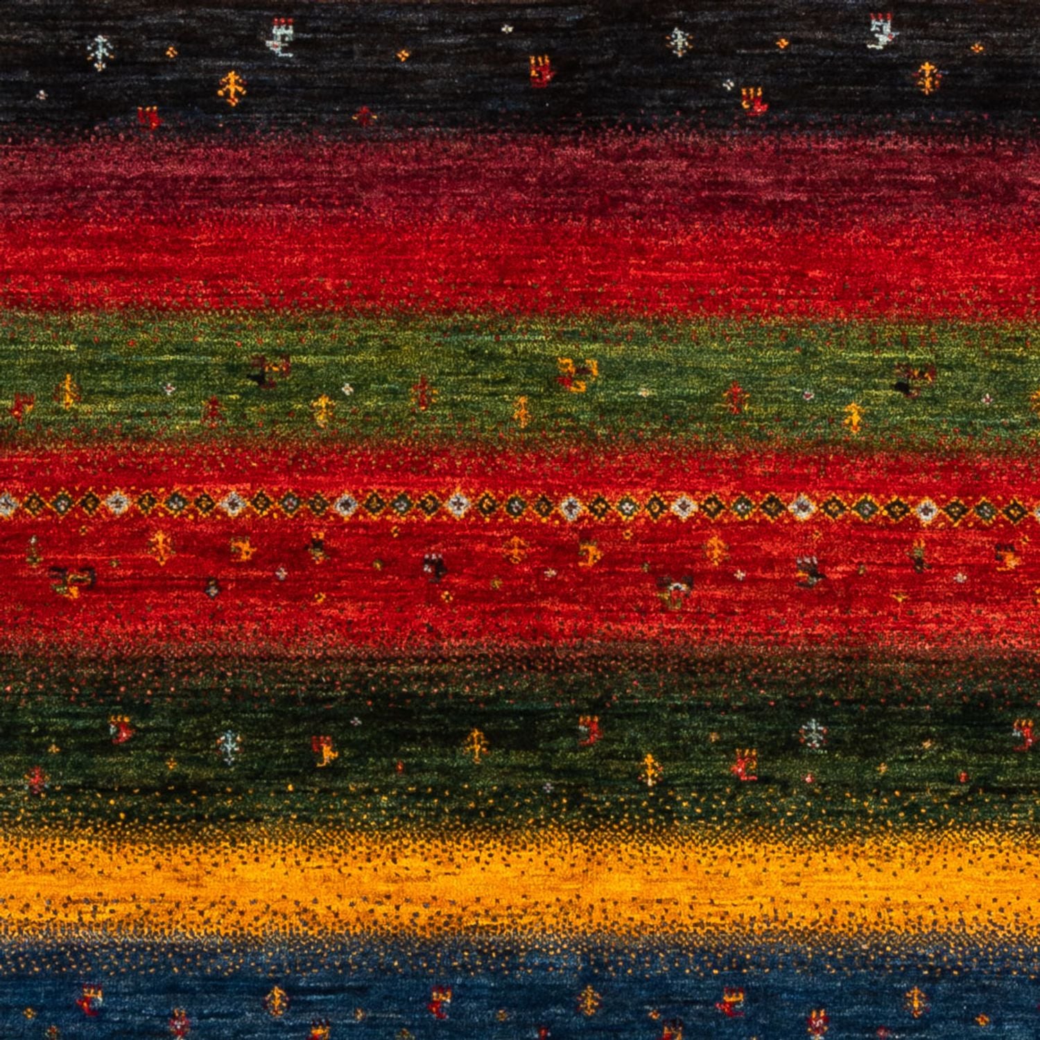 Alfombra Gabbeh - Loribaft Persa - Real - 210 x 148 cm - multicolor