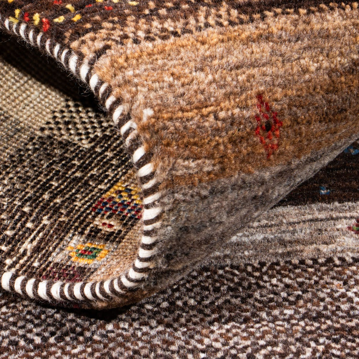 Alfombra Gabbeh - Loribaft Persa - Real - 129 x 84 cm - multicolor