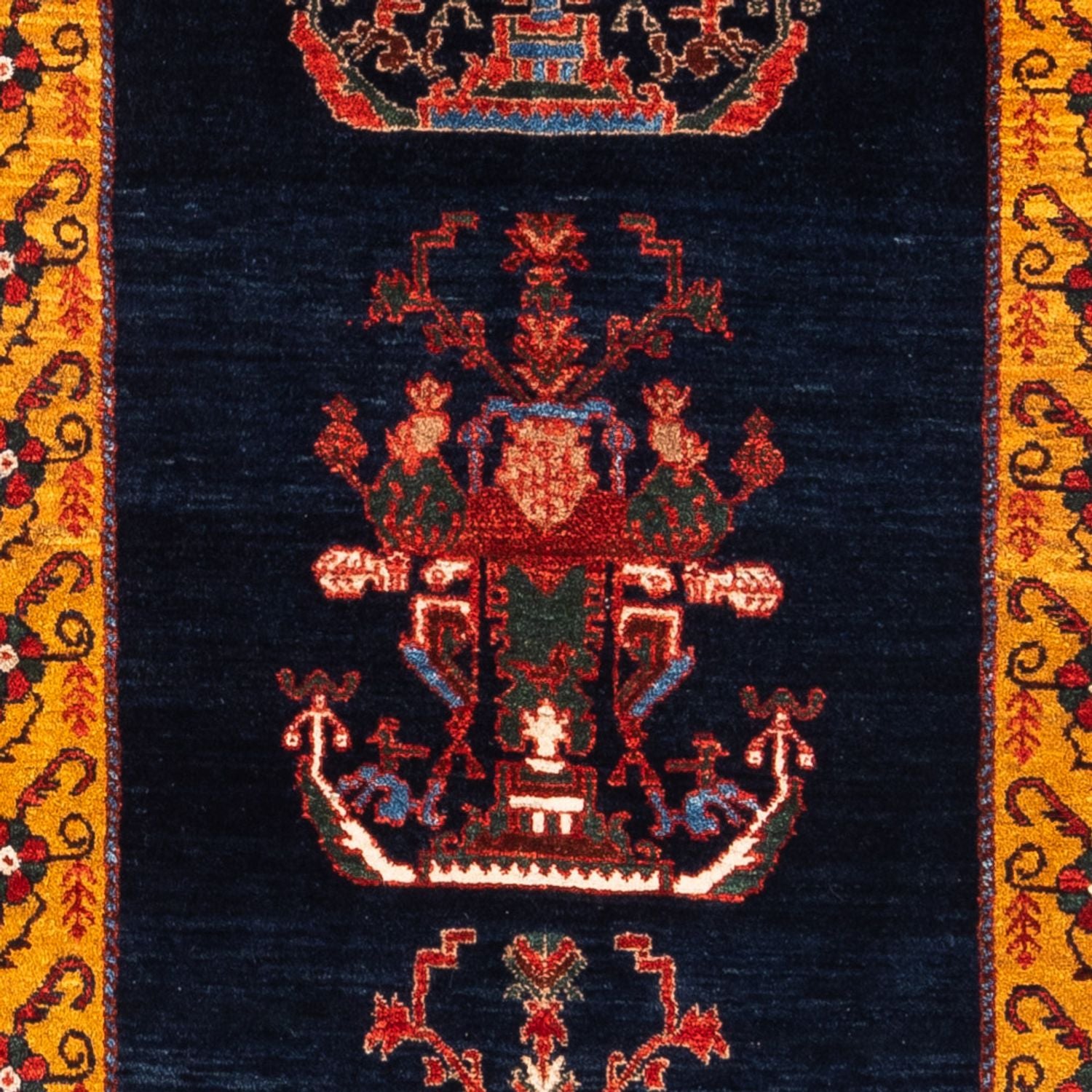 Alfombra de pasillo Alfombra Gabbeh - Persa - 253 x 84 cm - azul oscuro
