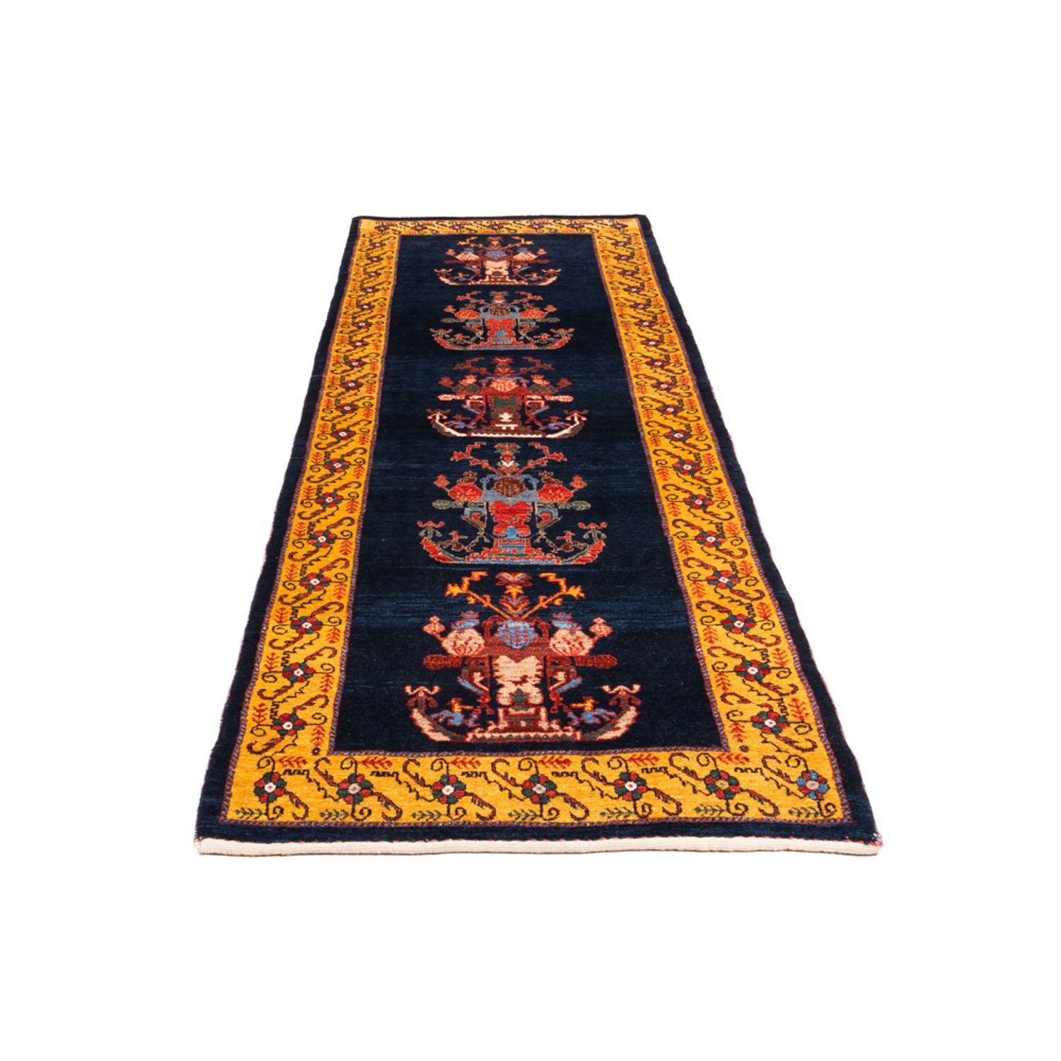 Alfombra de pasillo Alfombra Gabbeh - Persa - 253 x 84 cm - azul oscuro