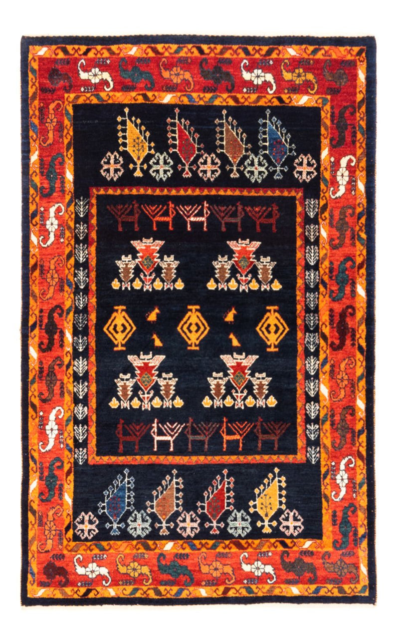 Alfombra Gabbeh - Persa - 160 x 108 cm - azul oscuro