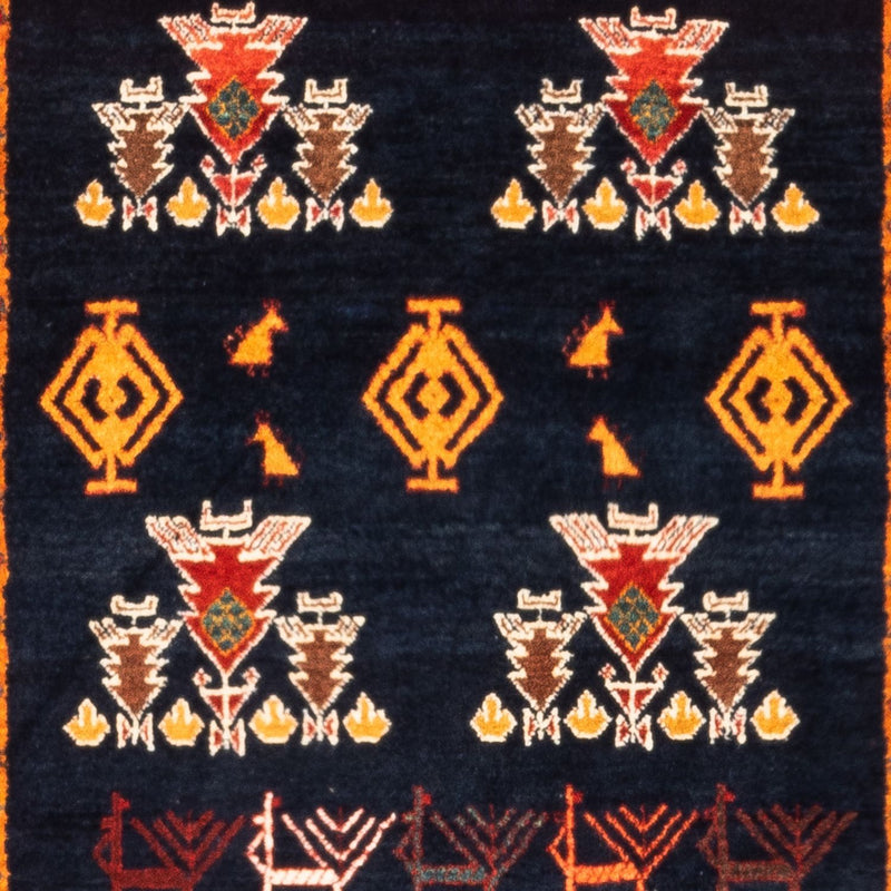 Alfombra Gabbeh - Persa - 160 x 108 cm - azul oscuro