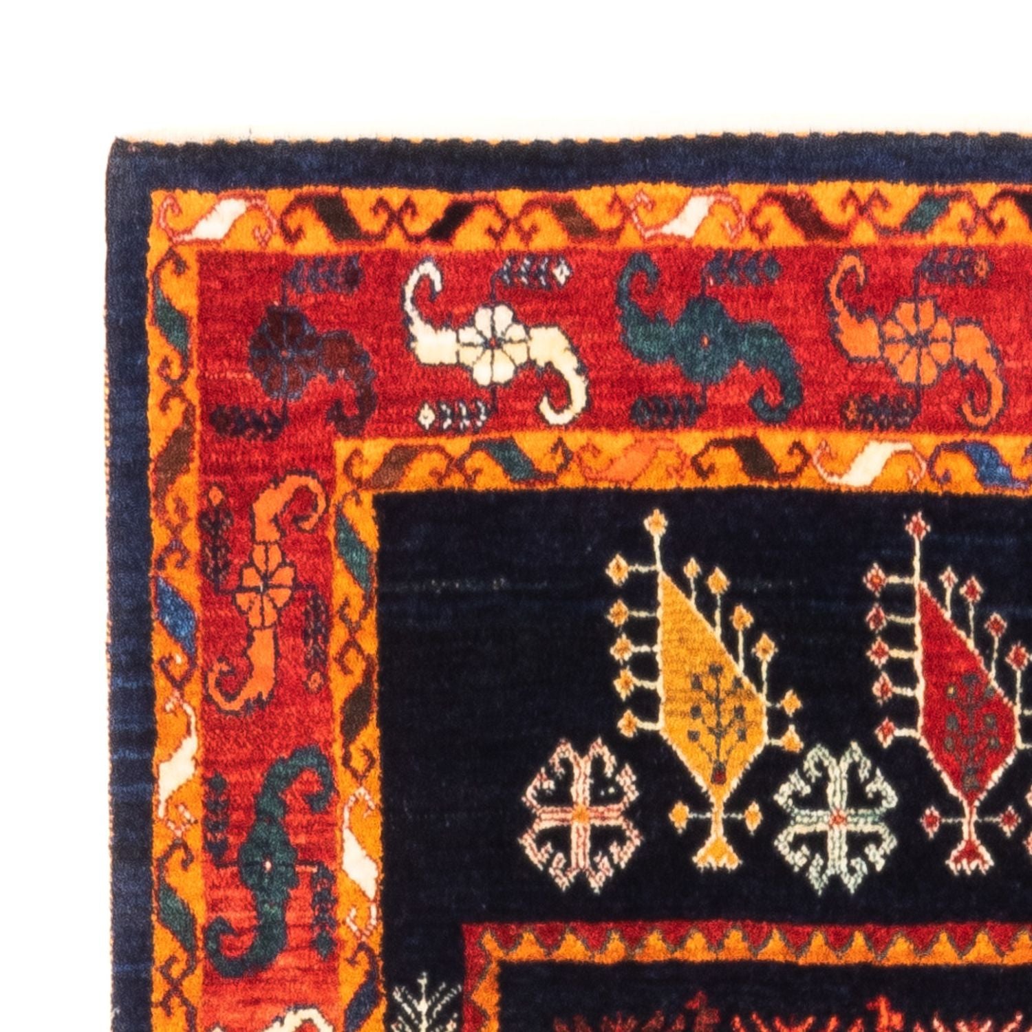 Alfombra Gabbeh - Persa - 160 x 108 cm - azul oscuro