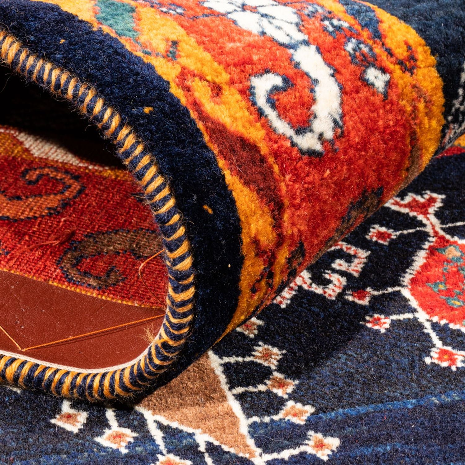 Alfombra Gabbeh - Persa - 160 x 108 cm - azul oscuro