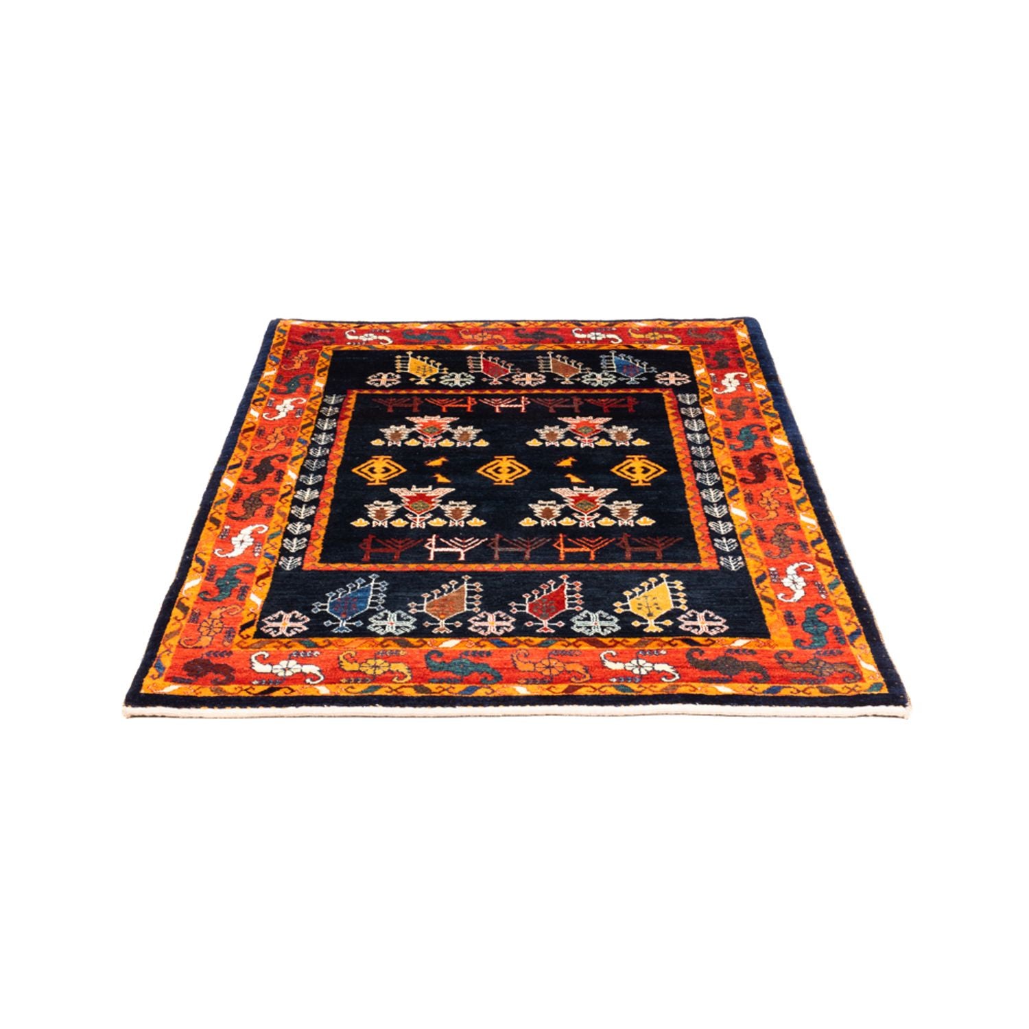 Alfombra Gabbeh - Persa - 160 x 108 cm - azul oscuro