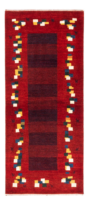 Alfombra de pasillo Alfombra Gabbeh - Persa - 200 x 85 cm - rojo