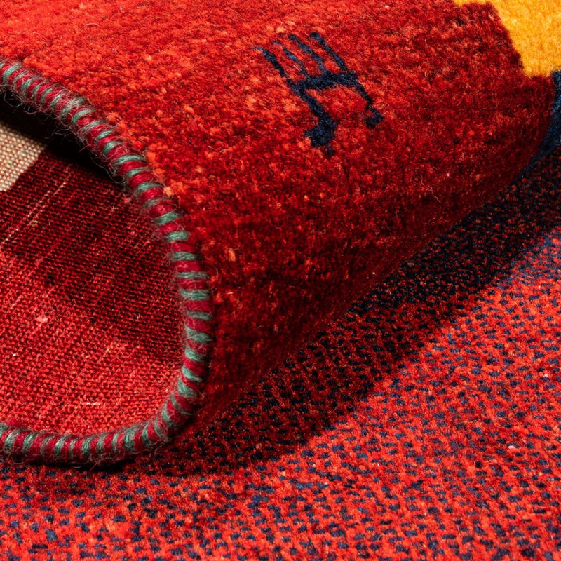 Alfombra de pasillo Alfombra Gabbeh - Persa - 200 x 85 cm - rojo