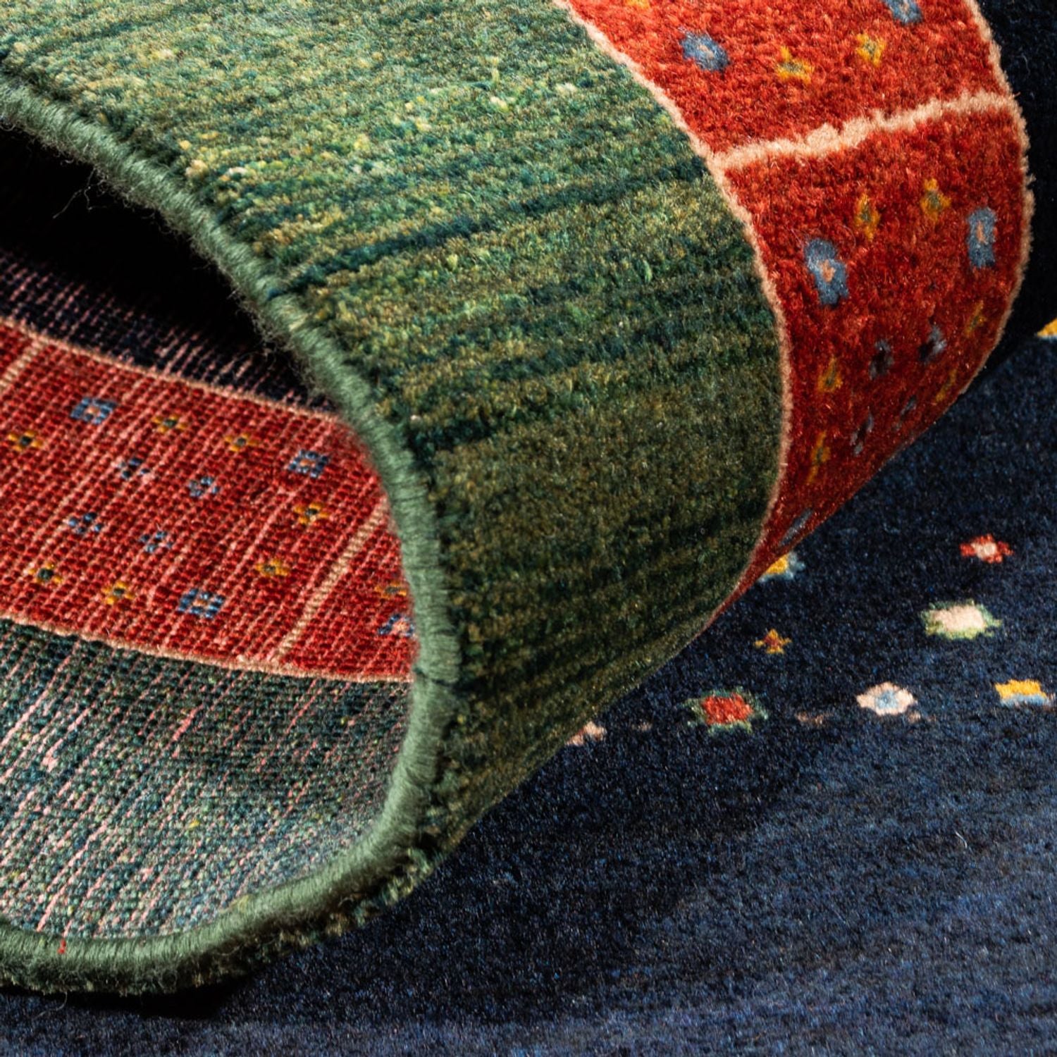 Alfombra Gabbeh - Persa - 160 x 100 cm - azul oscuro