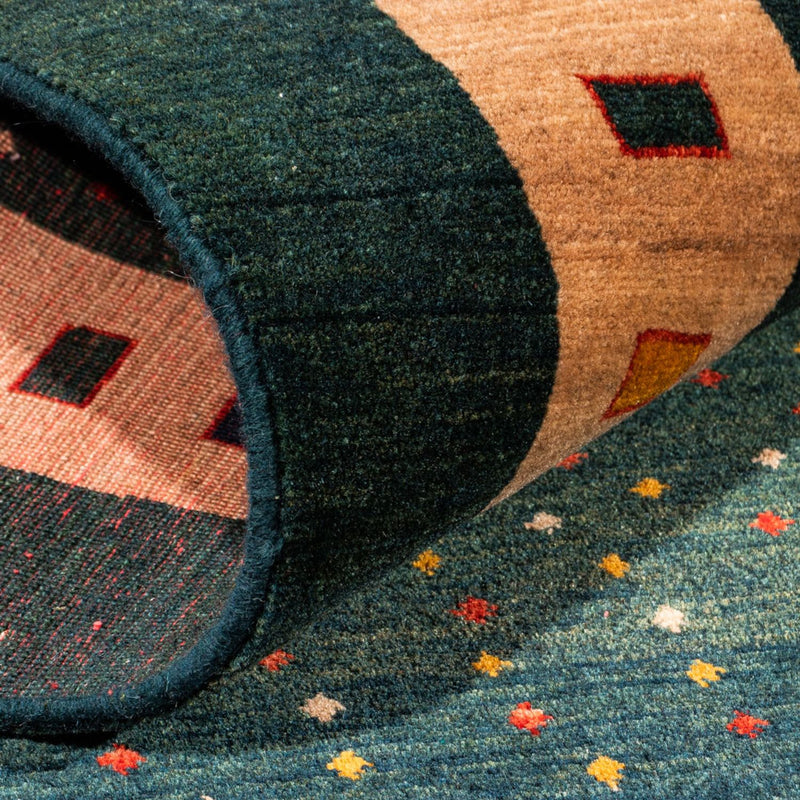 Alfombra de pasillo Alfombra Gabbeh - Persa - 226 x 86 cm - verde