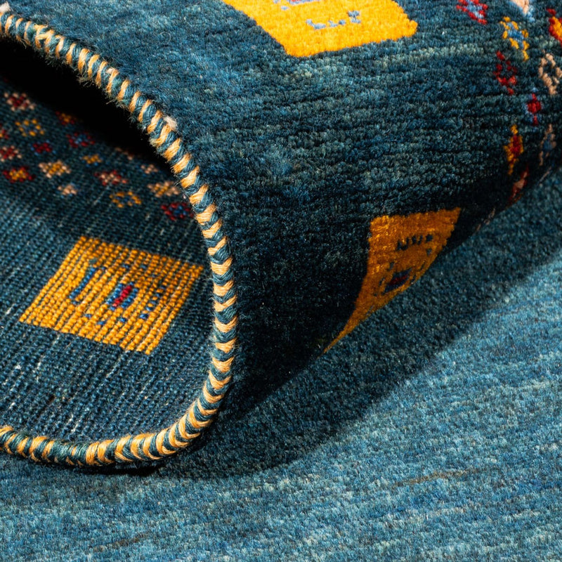 Alfombra de pasillo Alfombra Gabbeh - Persa - 200 x 85 cm - azul oscuro