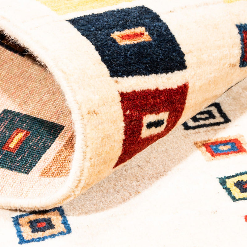 Alfombra de pasillo Alfombra Gabbeh - Persa - 195 x 81 cm - crema