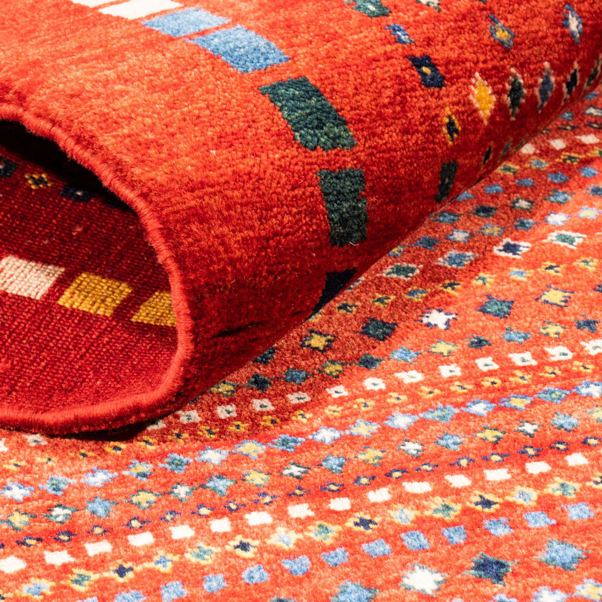 Alfombra Gabbeh - Persa - 144 x 80 cm - rojo