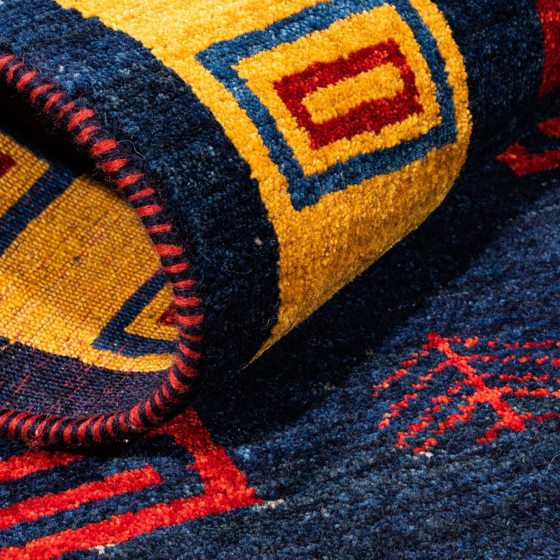 Alfombra de pasillo Alfombra Gabbeh - Persa - 200 x 82 cm - azul oscuro