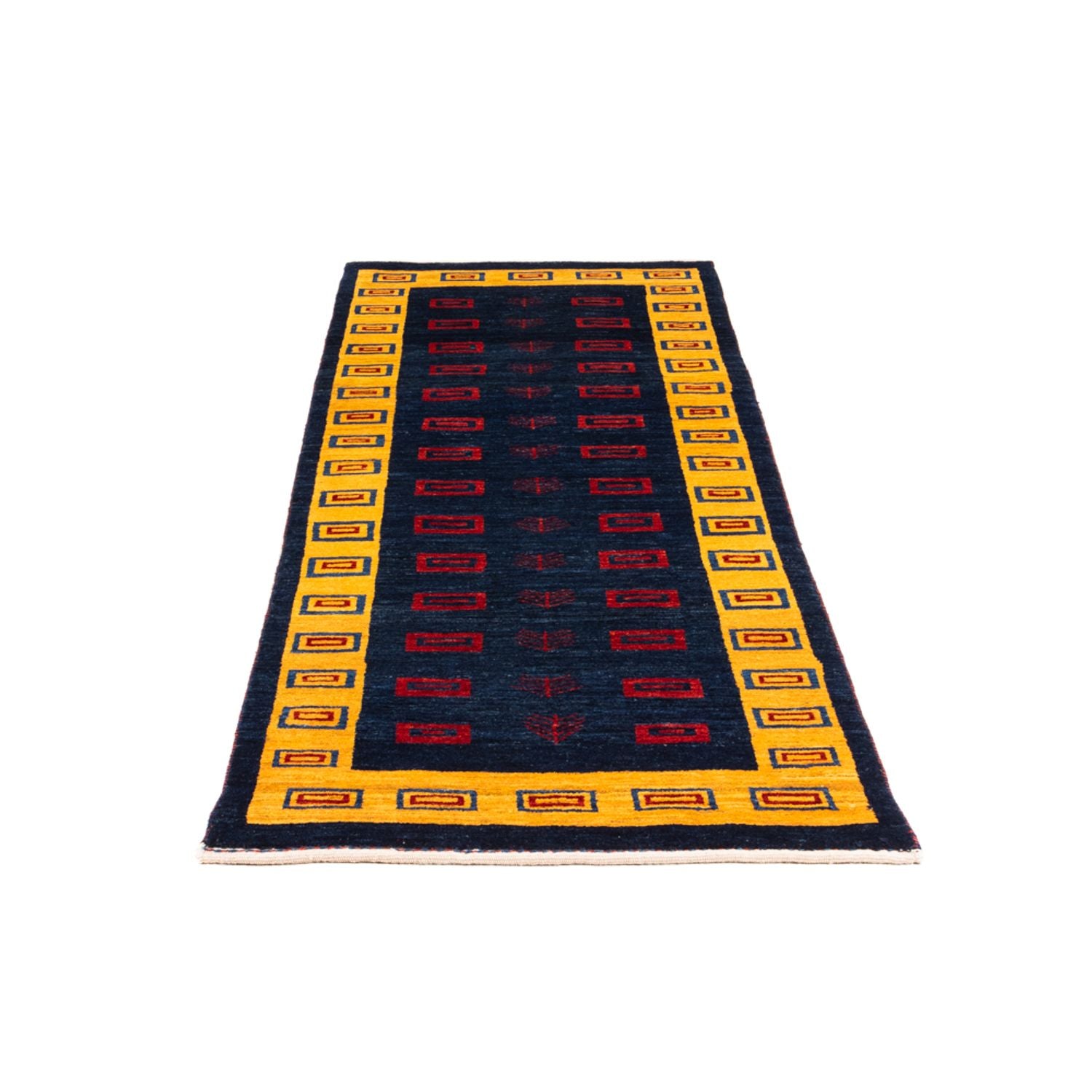 Alfombra de pasillo Alfombra Gabbeh - Persa - 200 x 82 cm - azul oscuro