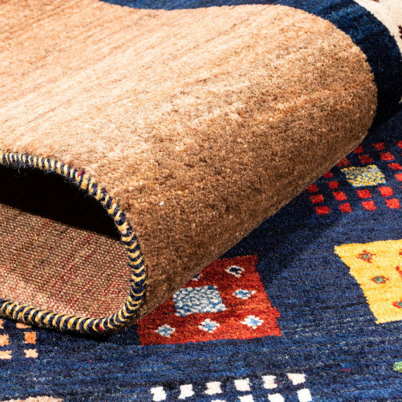 Alfombra Gabbeh - Persa - 200 x 150 cm - azul oscuro