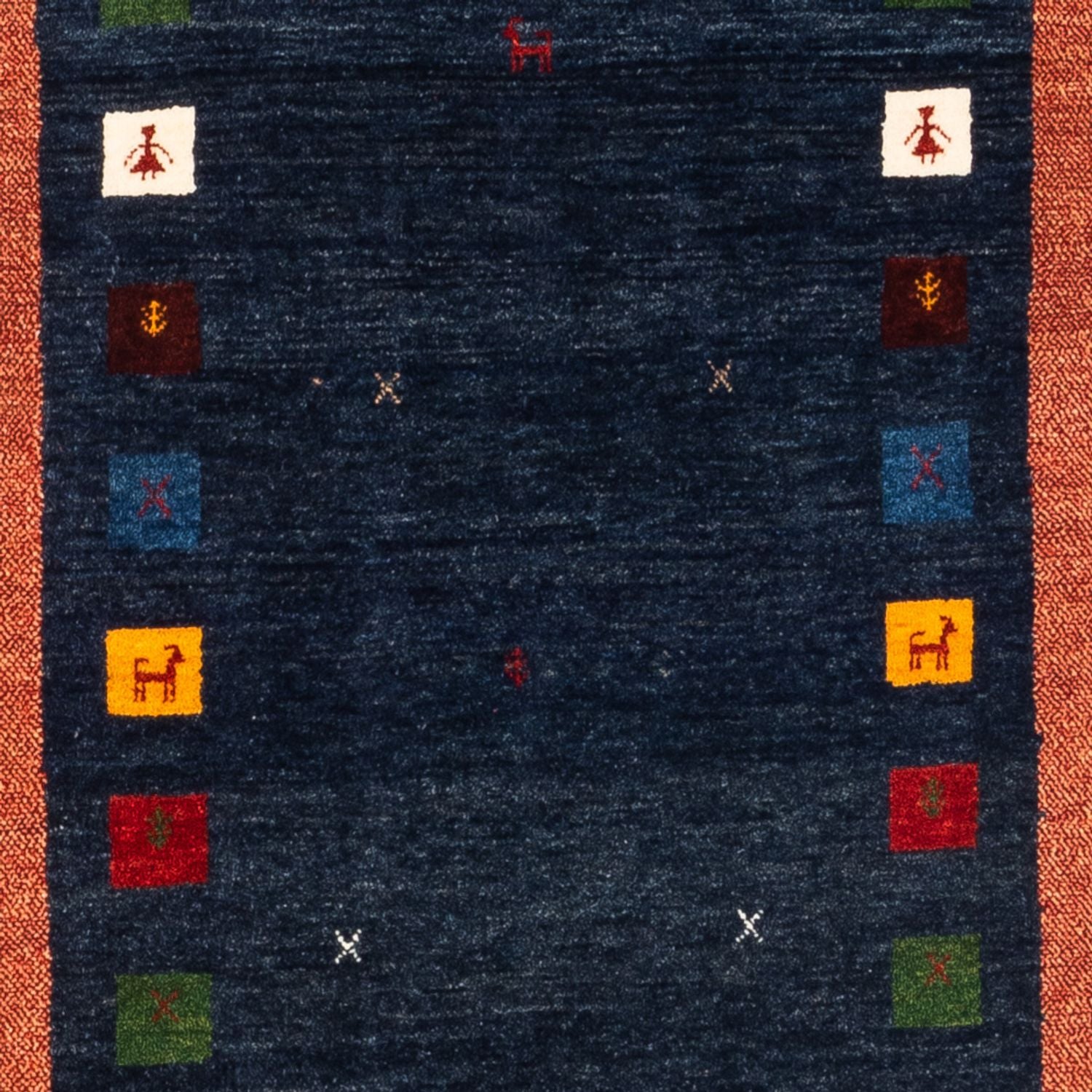 Alfombra de pasillo Alfombra Gabbeh - Persa - 236 x 85 cm - azul oscuro