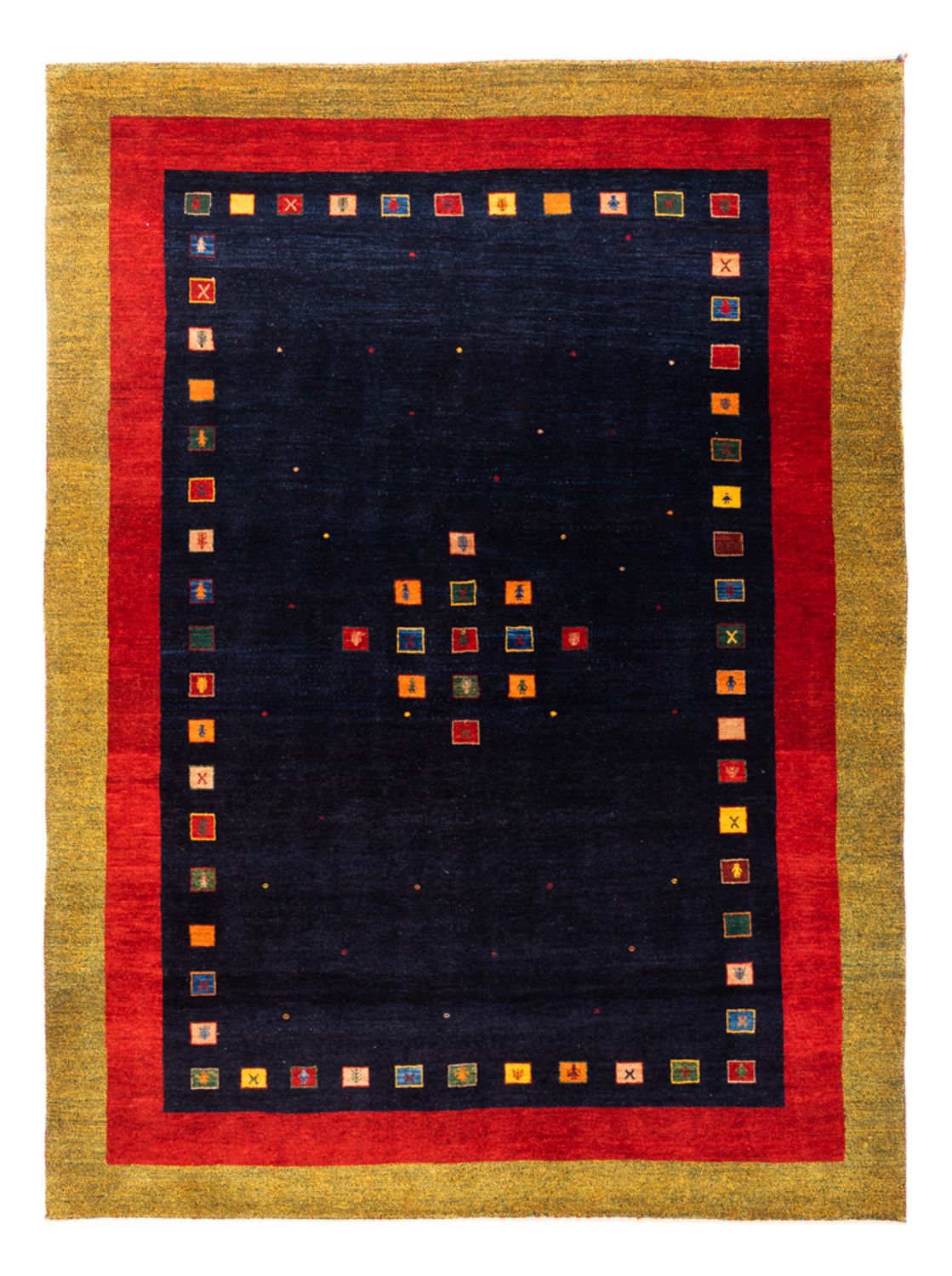 Alfombra Gabbeh - Persa - 216 x 158 cm - azul oscuro