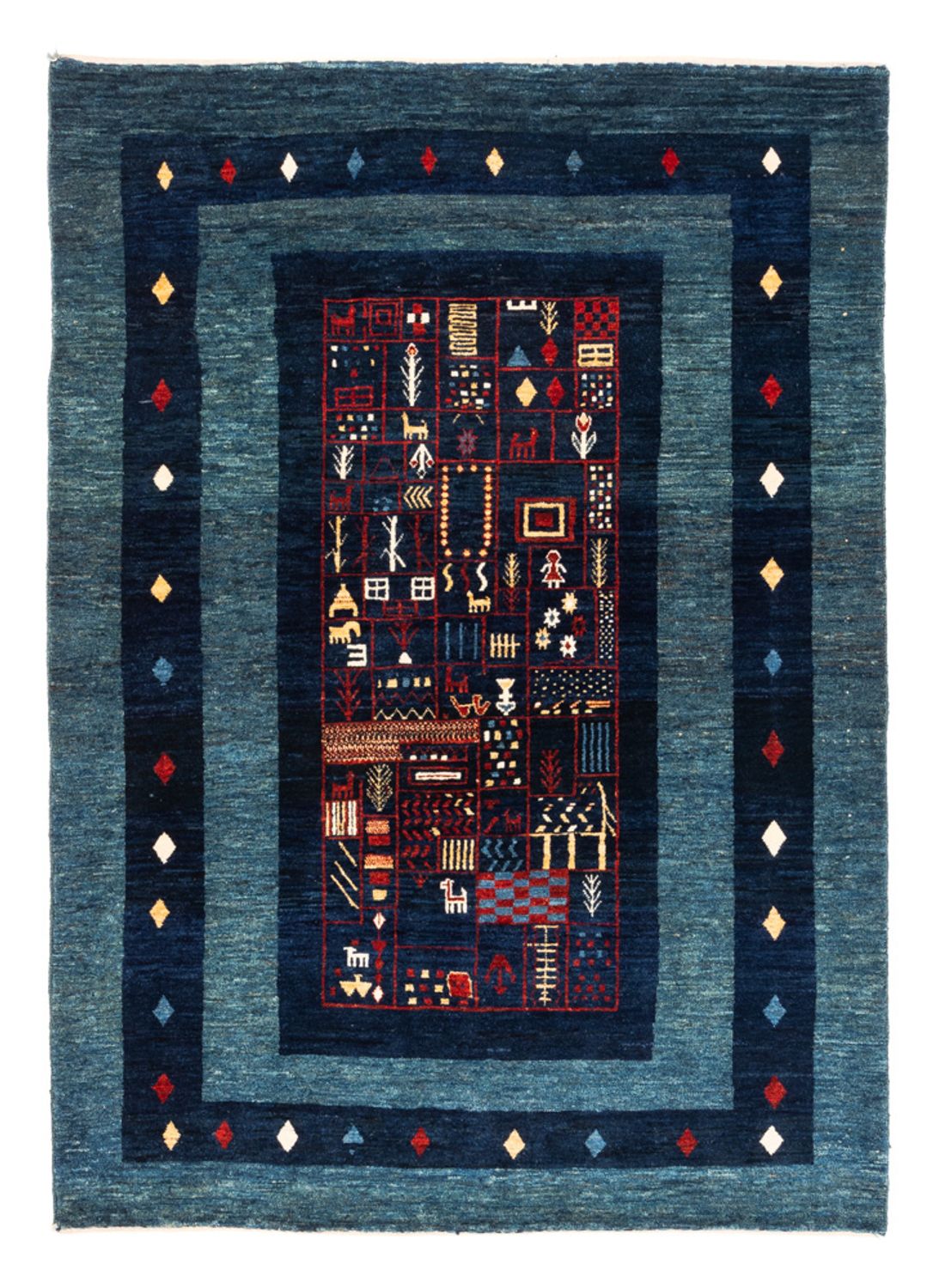 Alfombra Gabbeh - Persa - 173 x 124 cm - azul