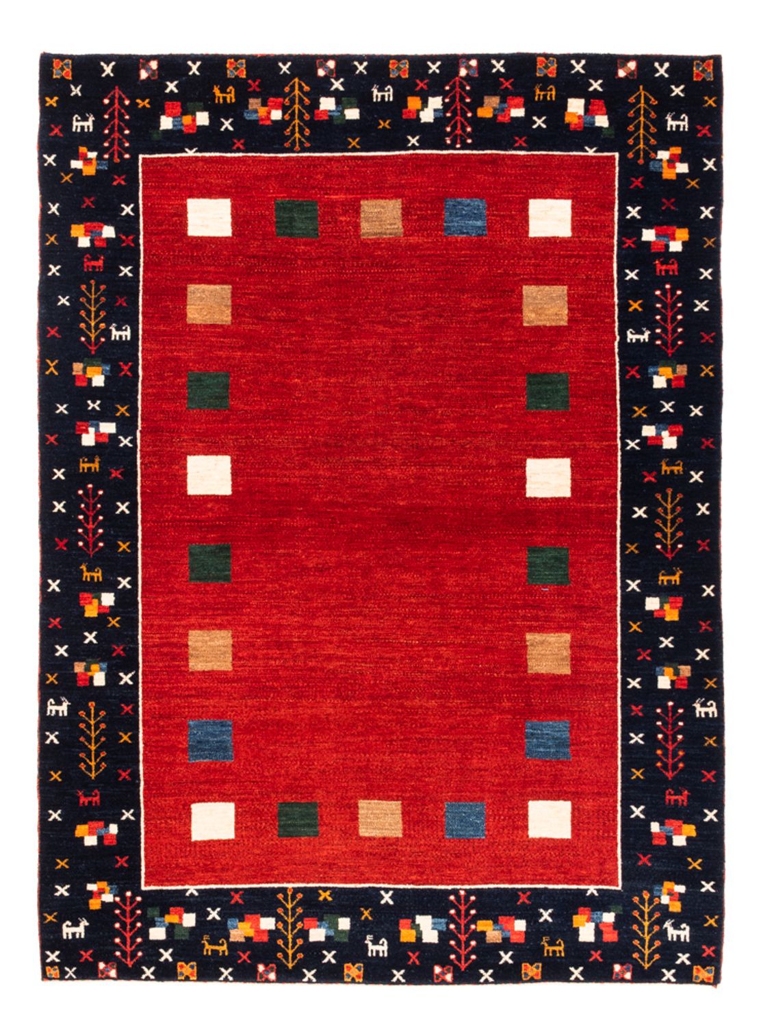 Alfombra Gabbeh - Persa - 172 x 126 cm - rojo