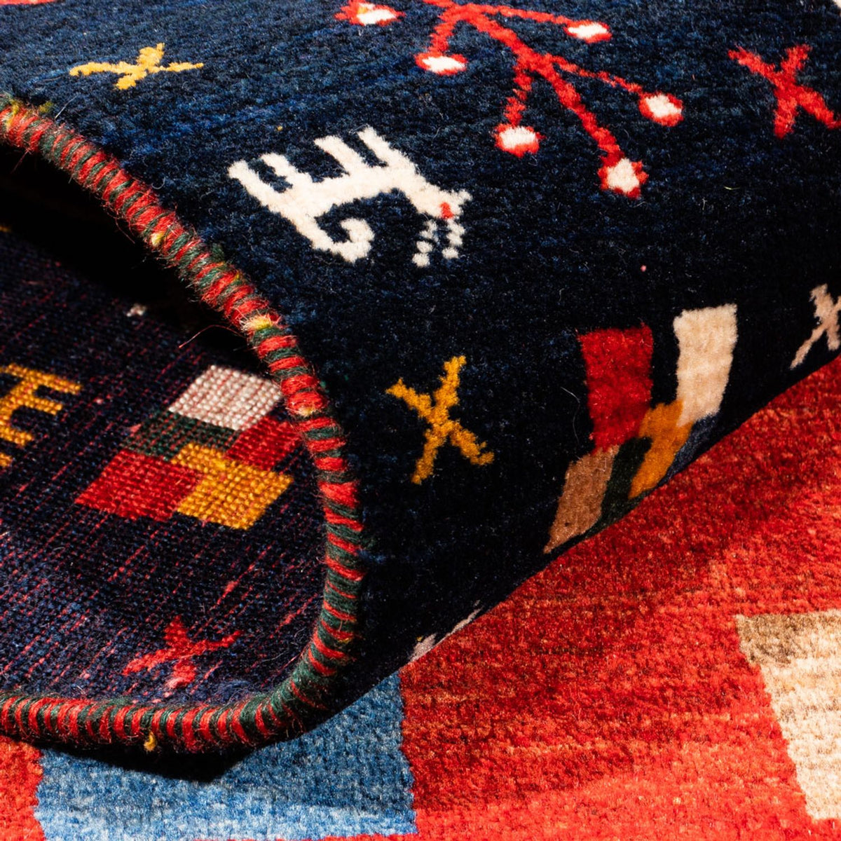 Alfombra Gabbeh - Persa - 172 x 126 cm - rojo