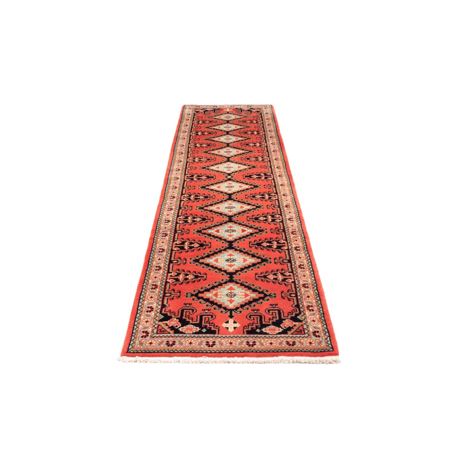 Alfombra de pasillo Alfombra Kelim - Oriental - 310 x 75 cm - rojo