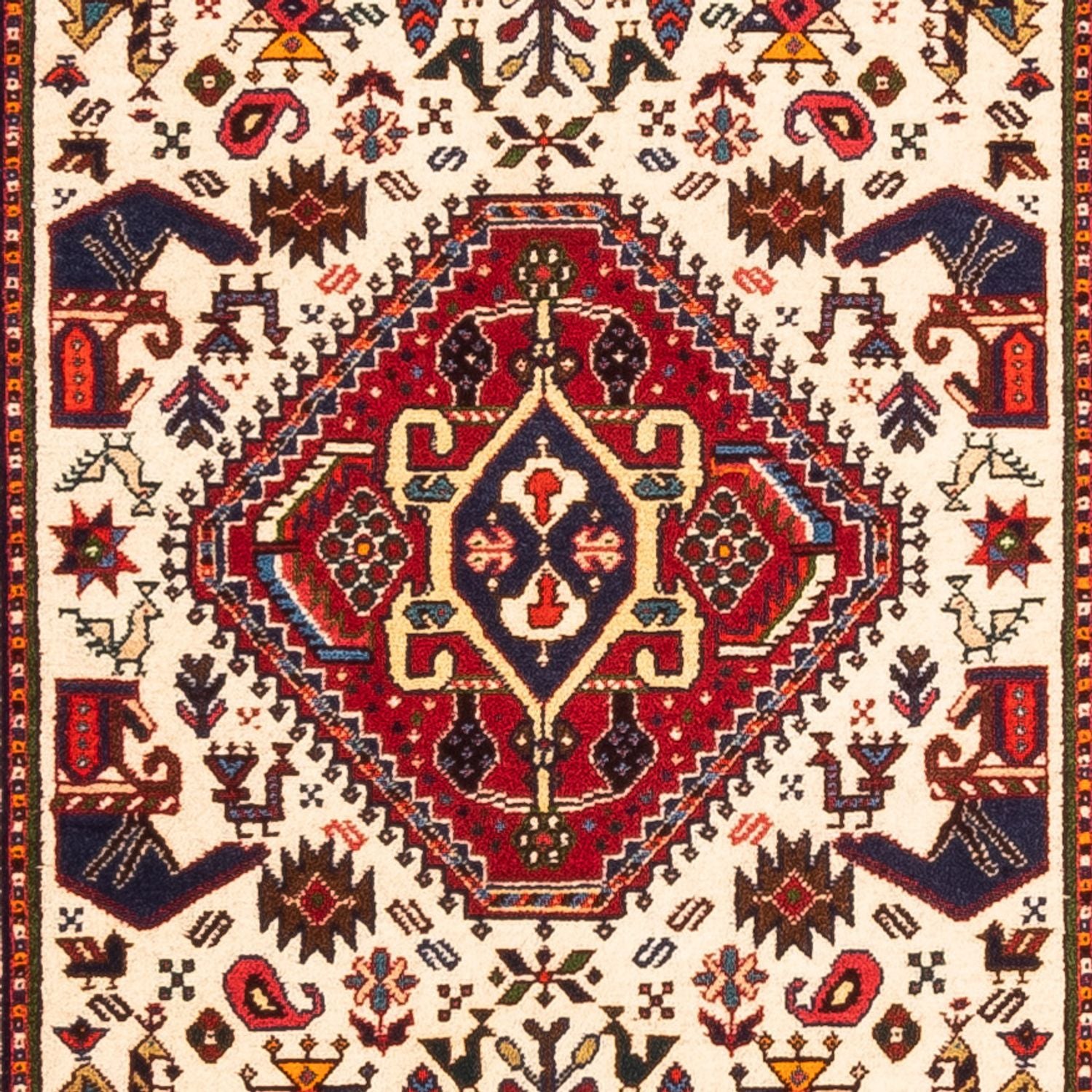 Alfombra de pasillo Alfombra persa - Nómada - 253 x 77 cm - crema