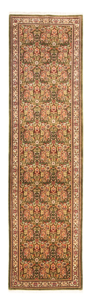 Alfombra de pasillo Alfombra persa - Ghom - 295 x 80 cm - verde