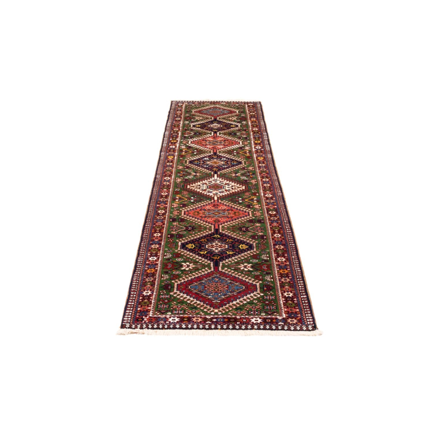 Alfombra de pasillo Alfombra persa - Nómada - 283 x 74 cm - verde