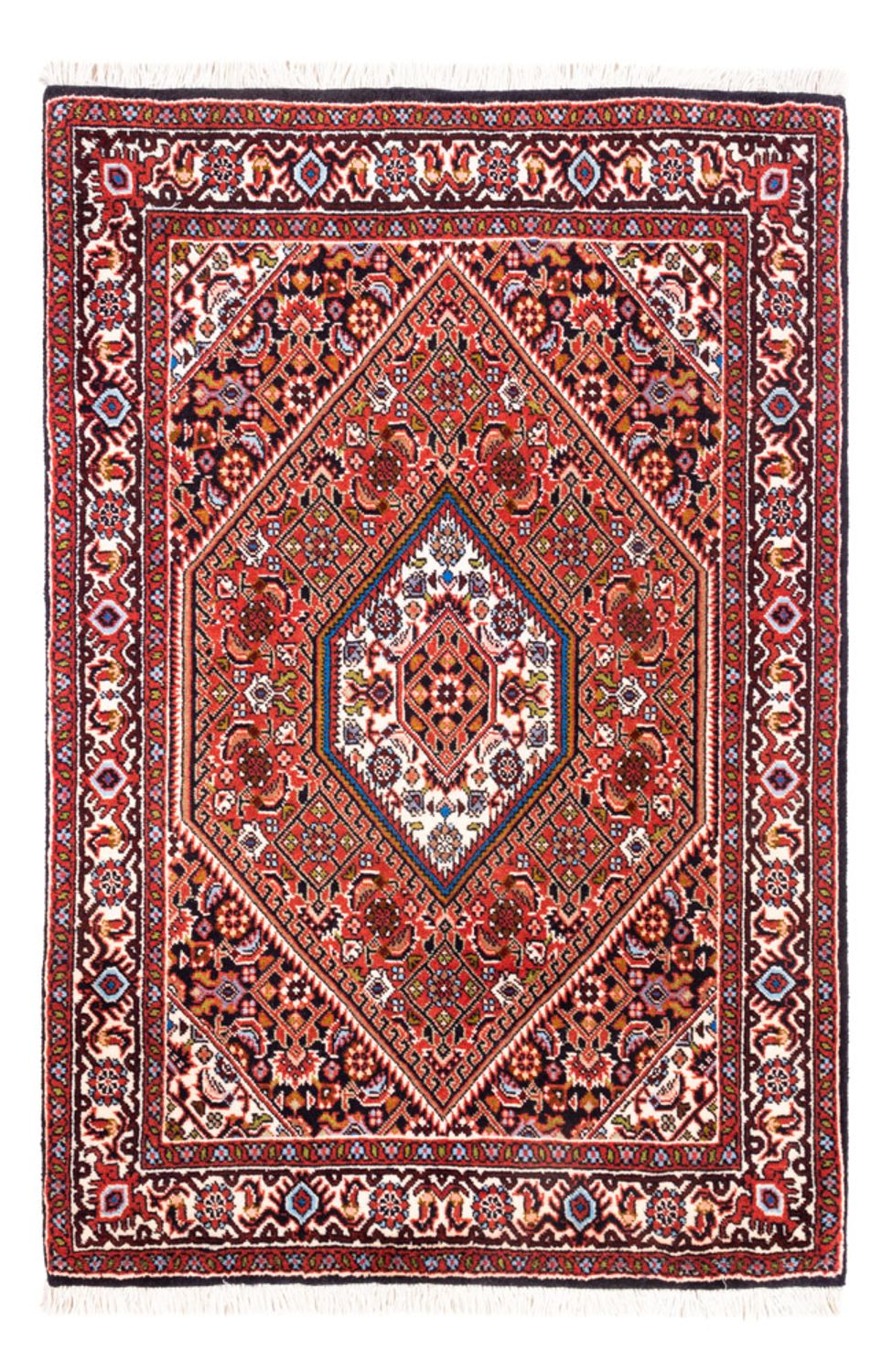 Alfombra persa - Bidjar - 104 x 72 cm - rojo