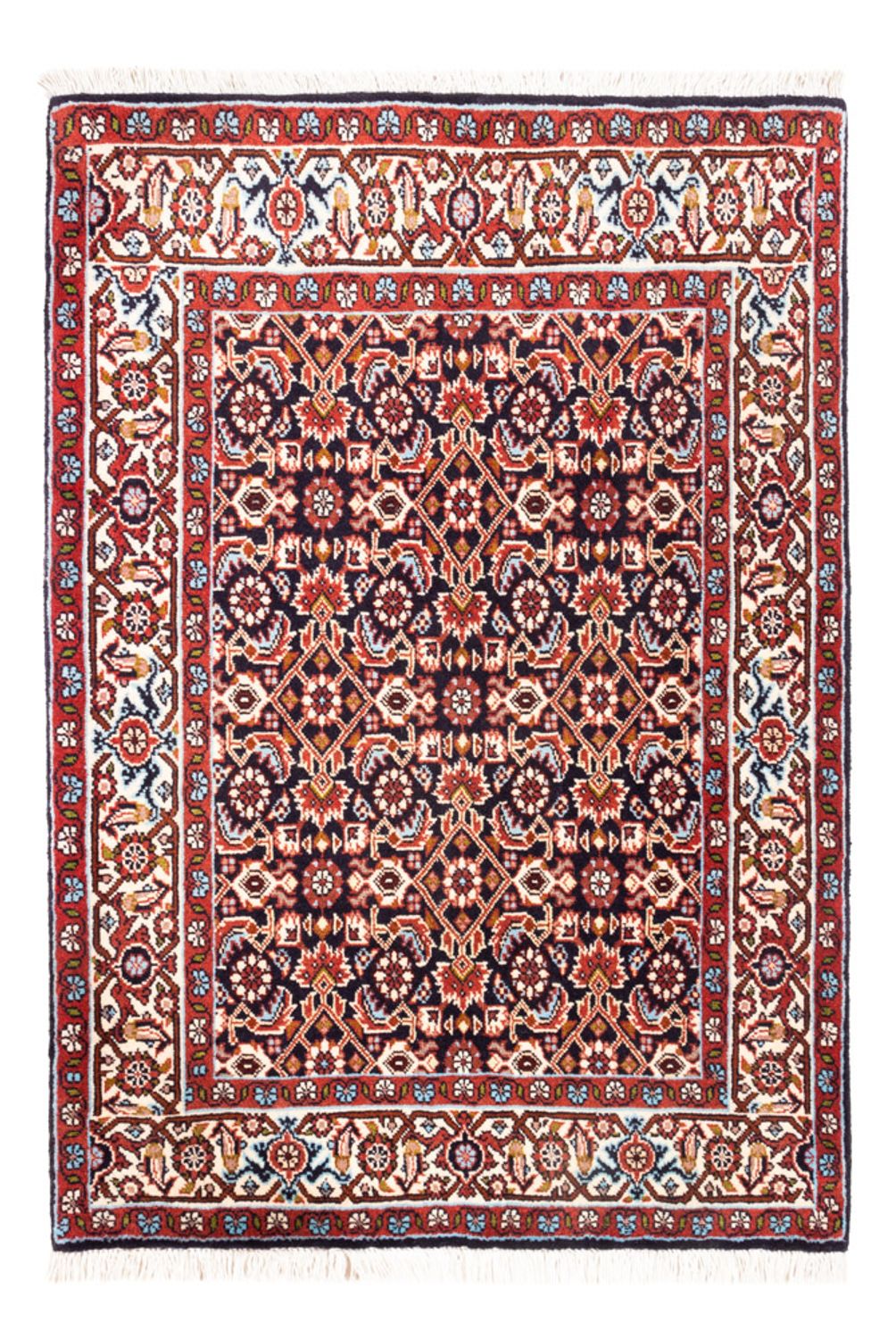 Alfombra persa - Bidjar - 98 x 72 cm - azul oscuro
