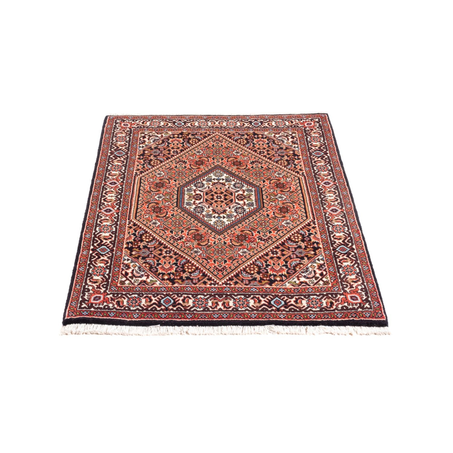 Alfombra persa - Bidjar - 104 x 74 cm - rojo