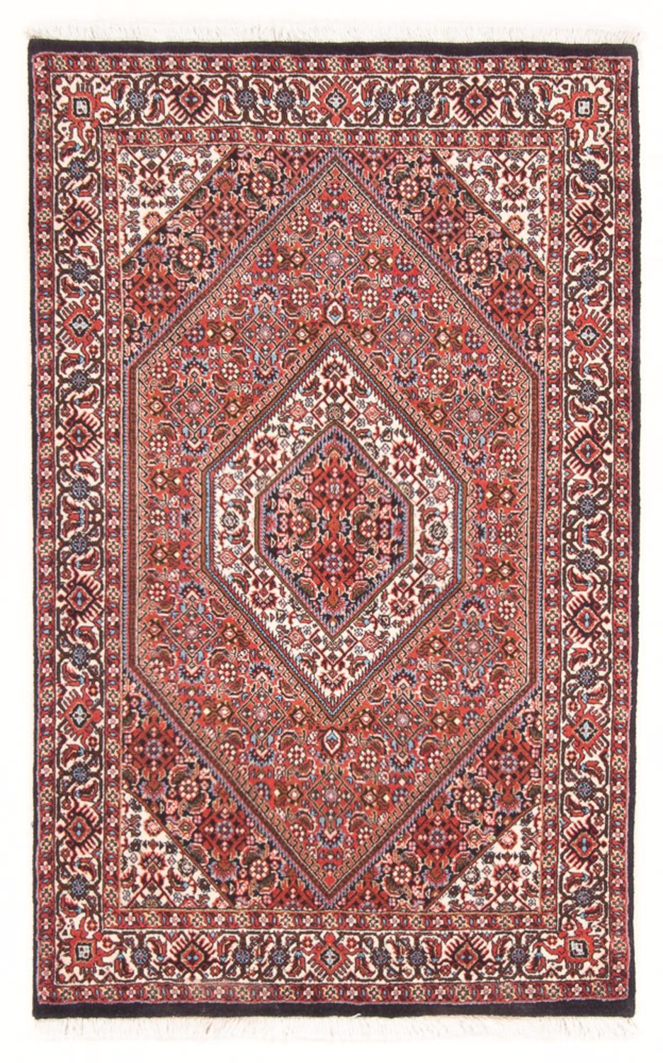 Alfombra persa - Bidjar - 134 x 88 cm - rojo