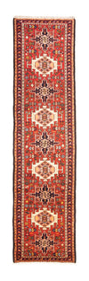 Qaraja Alfombra 75x299cm - Alfombra persa - Alfombra de pasillo / Rojo / 75 x 299 cm Alfombra de pasillo