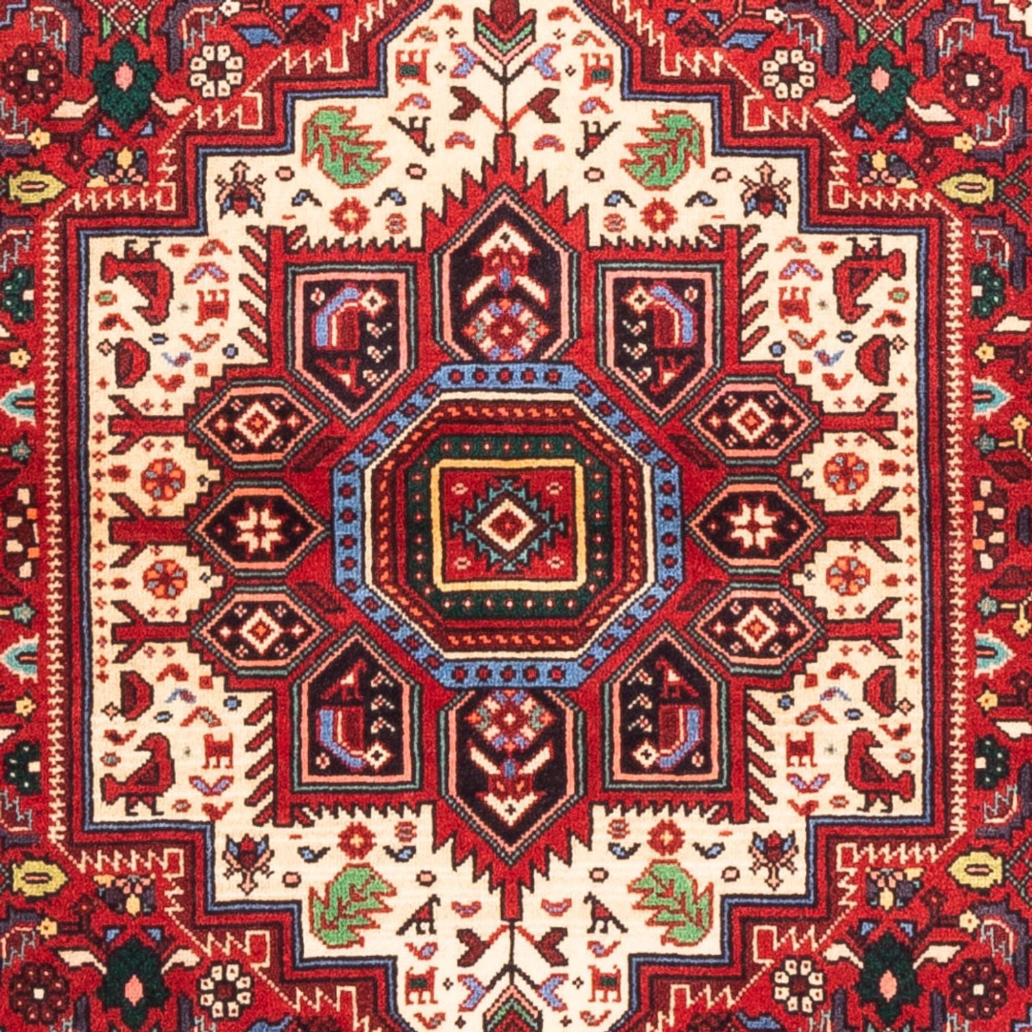Alfombra persa - Nómada - 144 x 110 cm - rojo