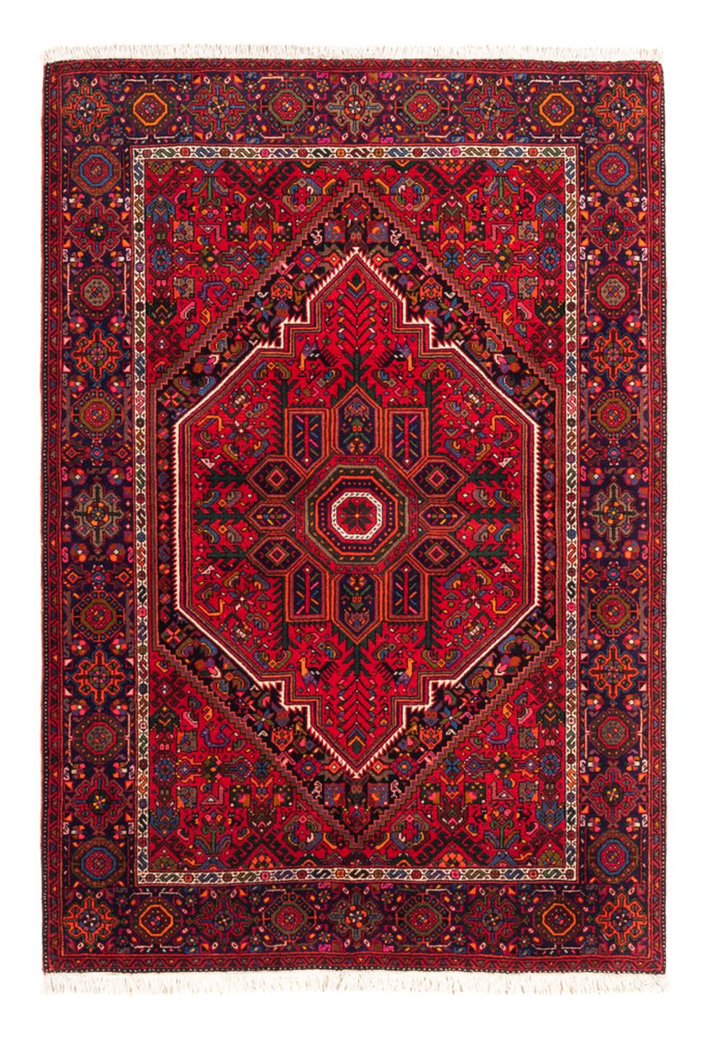 Alfombra persa - Nómada - 144 x 100 cm - rojo