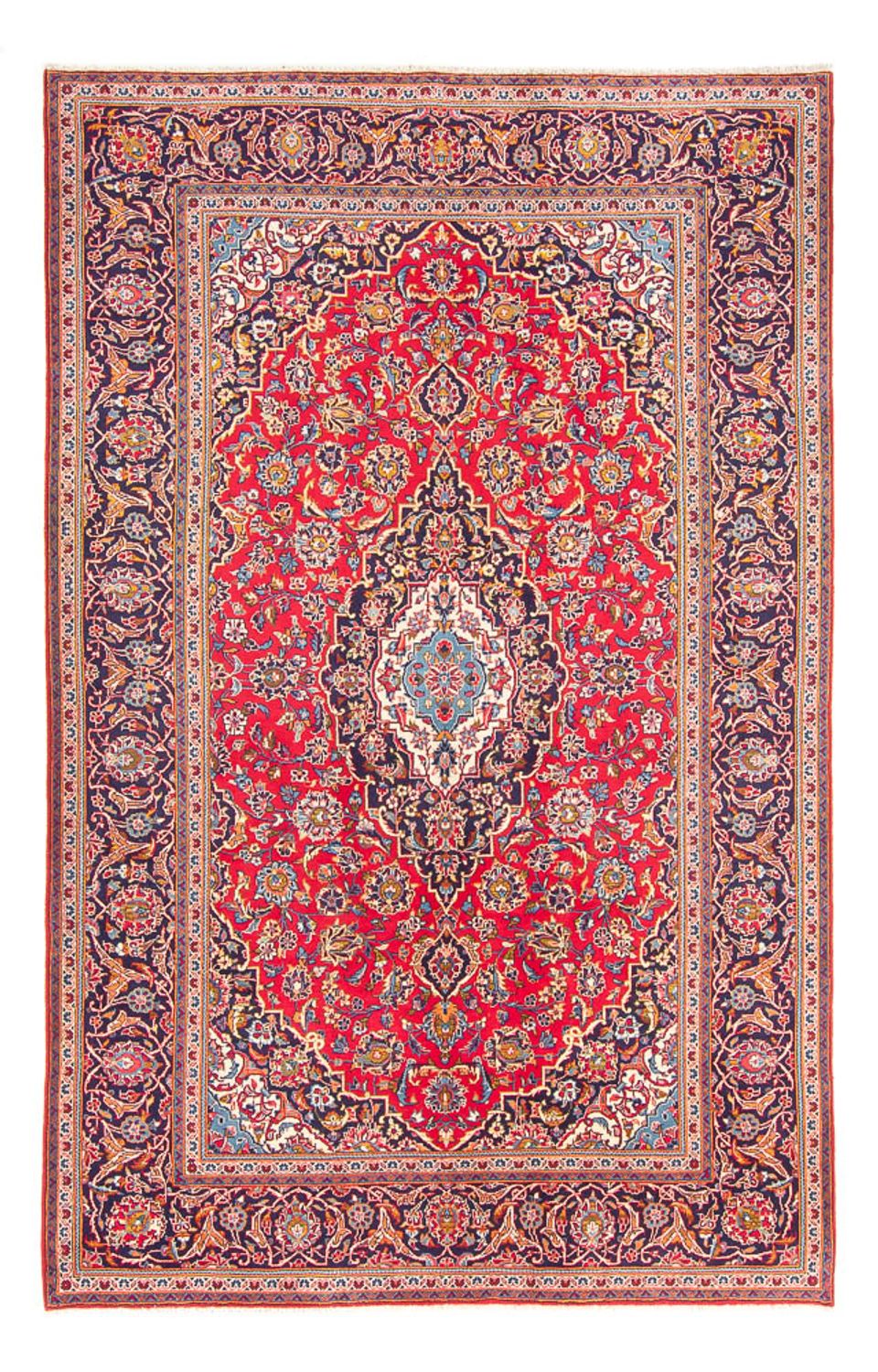 Alfombra persa - Keshan - 297 x 194 cm - rojo