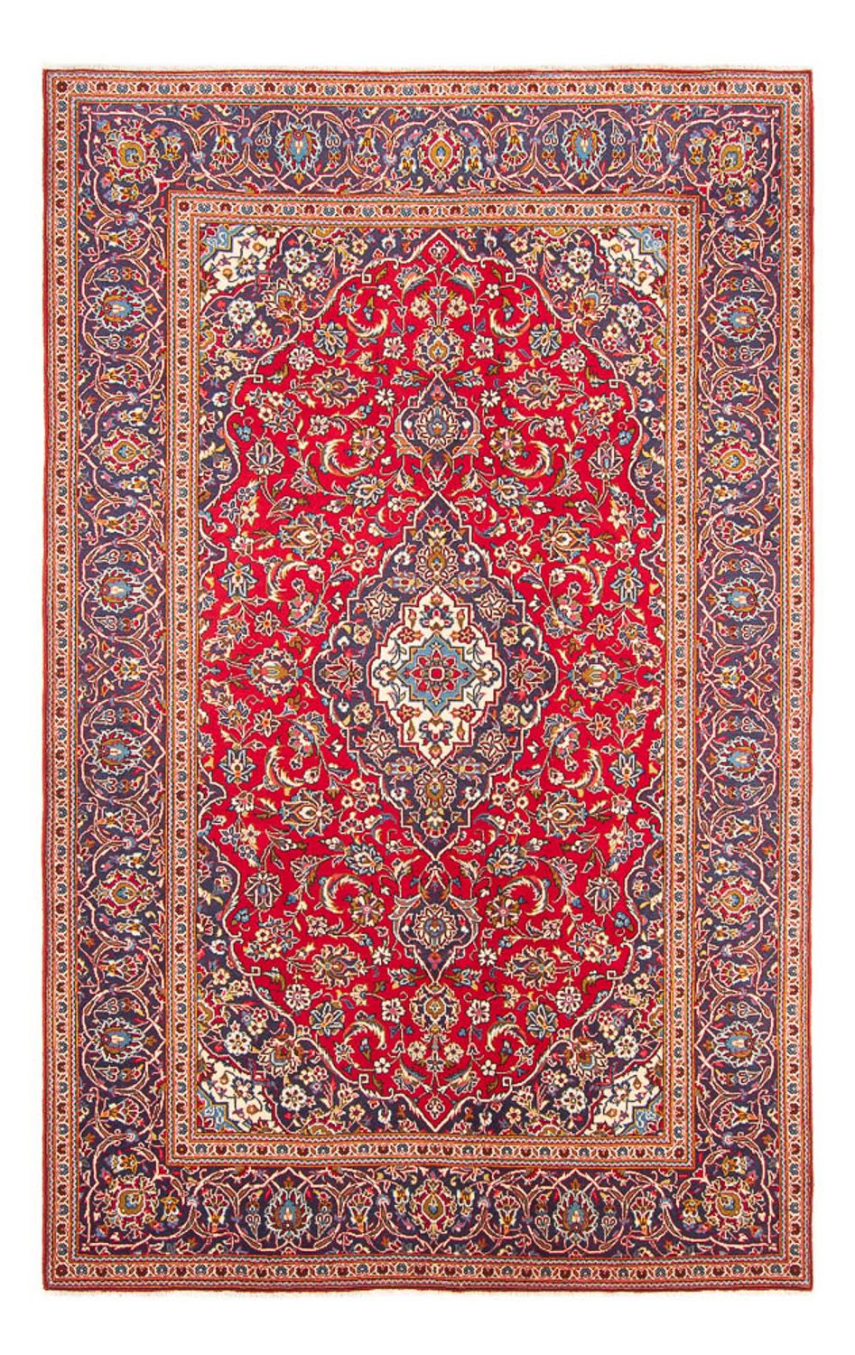 Alfombra persa - Keshan - 307 x 198 cm - rojo
