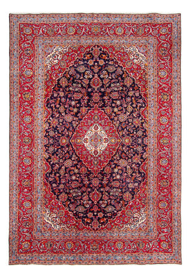 Alfombra persa - Keshan - 353 x 246 cm - azul oscuro